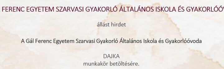Álláshirdetés – Dajka