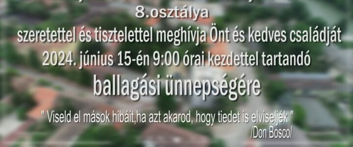 Ballagási meghívó 2024