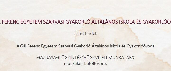 Álláshirdetés – Ügyviteli munkatárs